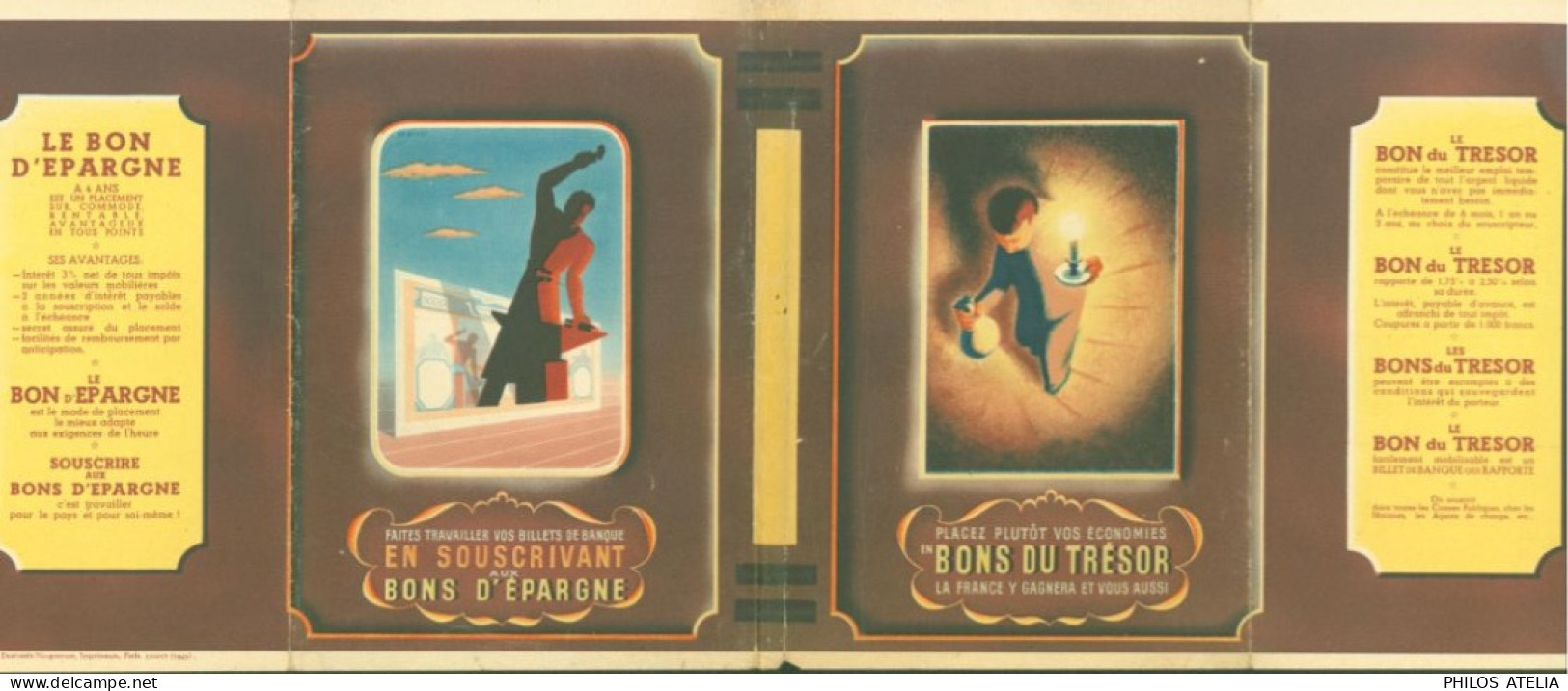 Couvre Livre Publicitaire Bon Du Trésor Et Bon D'épargne 1943 Ed Desfossés Paris Protège-cahier Billet De Banque - Banque & Assurance