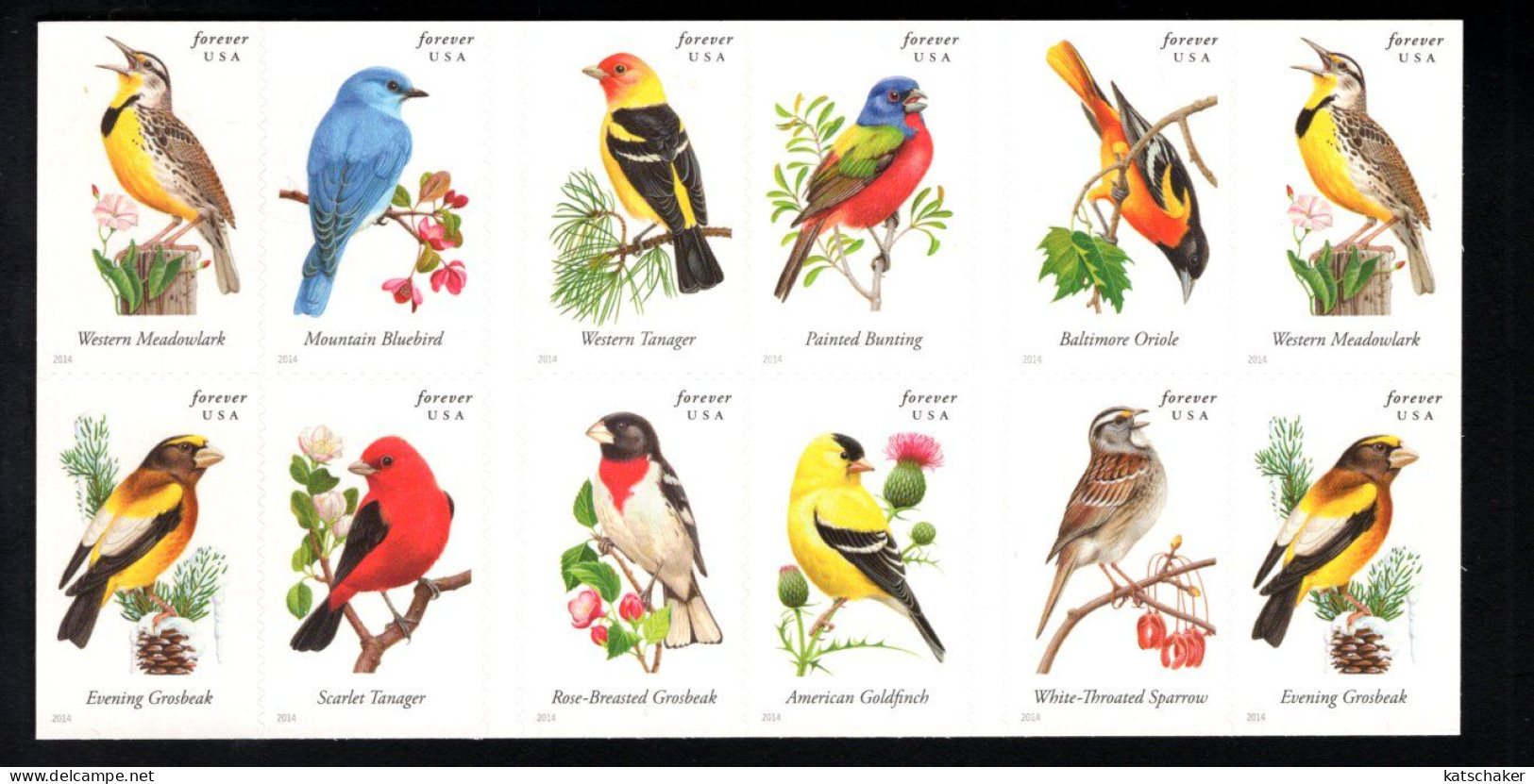 1855242273  2014 SCOTT 4891B (XX) POSTFRIS MINT NEVER HINGED  -  FAUNA - SONGBIRDS COMPLETE BOOKLET - Neufs