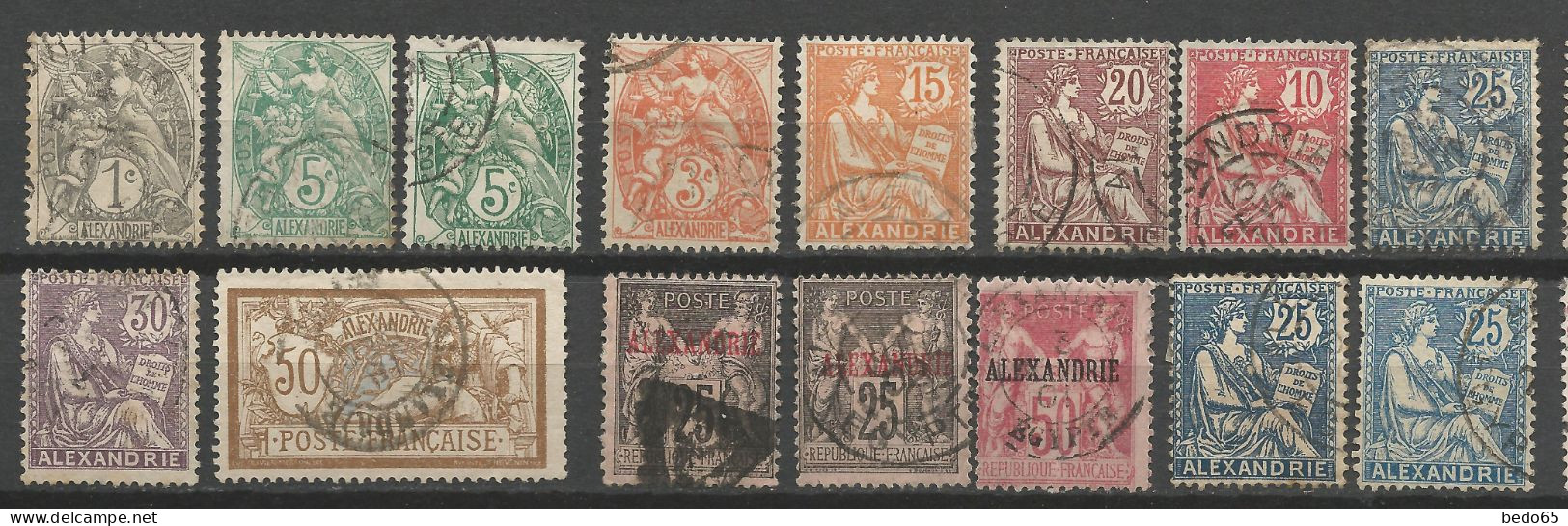 LOT ALEXANDRIE OBL Avec N° 15 / Used / Cote 57€ - Oblitérés