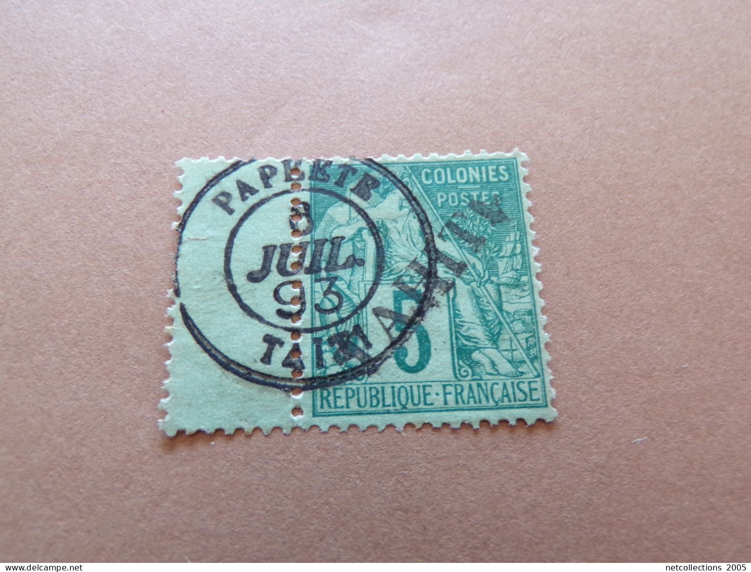 TAHITI 1893 N°10 - OBLITERE AVEC CHARNIERE (Pochette Roses) - Used Stamps