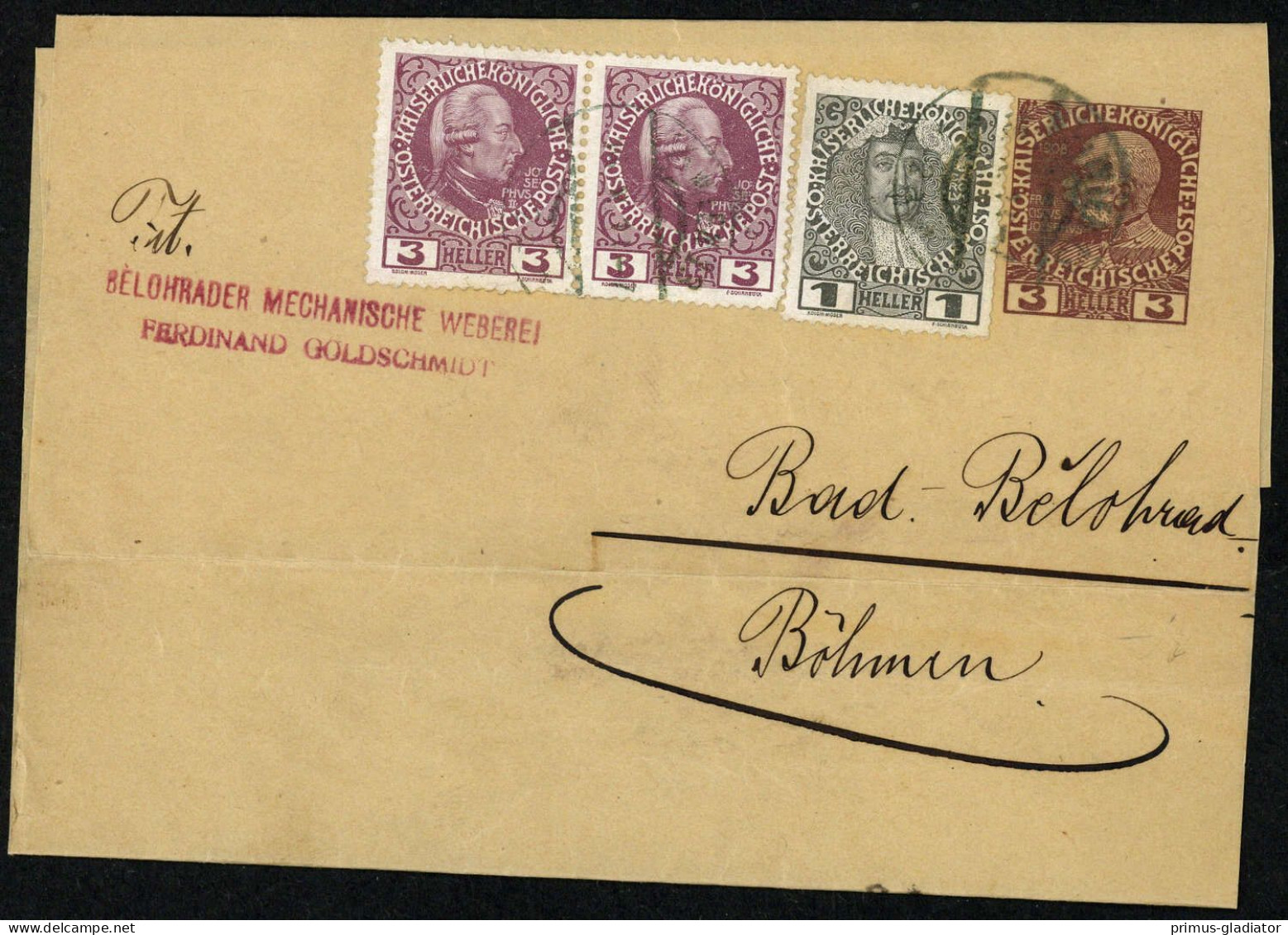 1916, Österreich, S 8 U. A., Brief - Mechanische Stempel