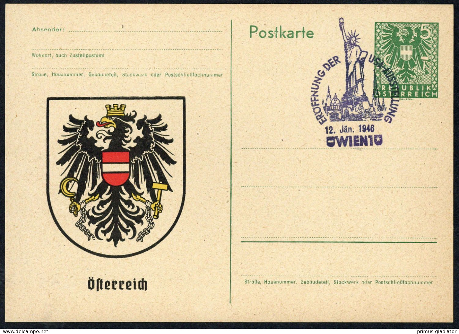 1946, Österreich, PP, Brief - Mechanische Stempel