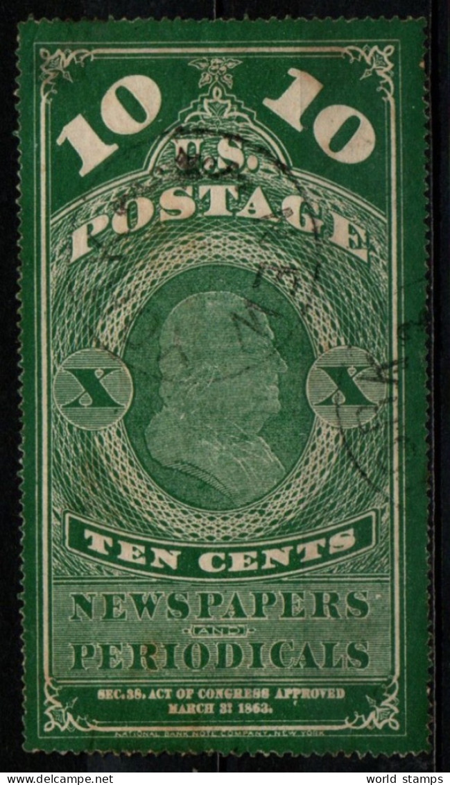 ETATS-UNIS D'AMERIQUE 1865 O AMINCI-THINNED - Dagbladzegels