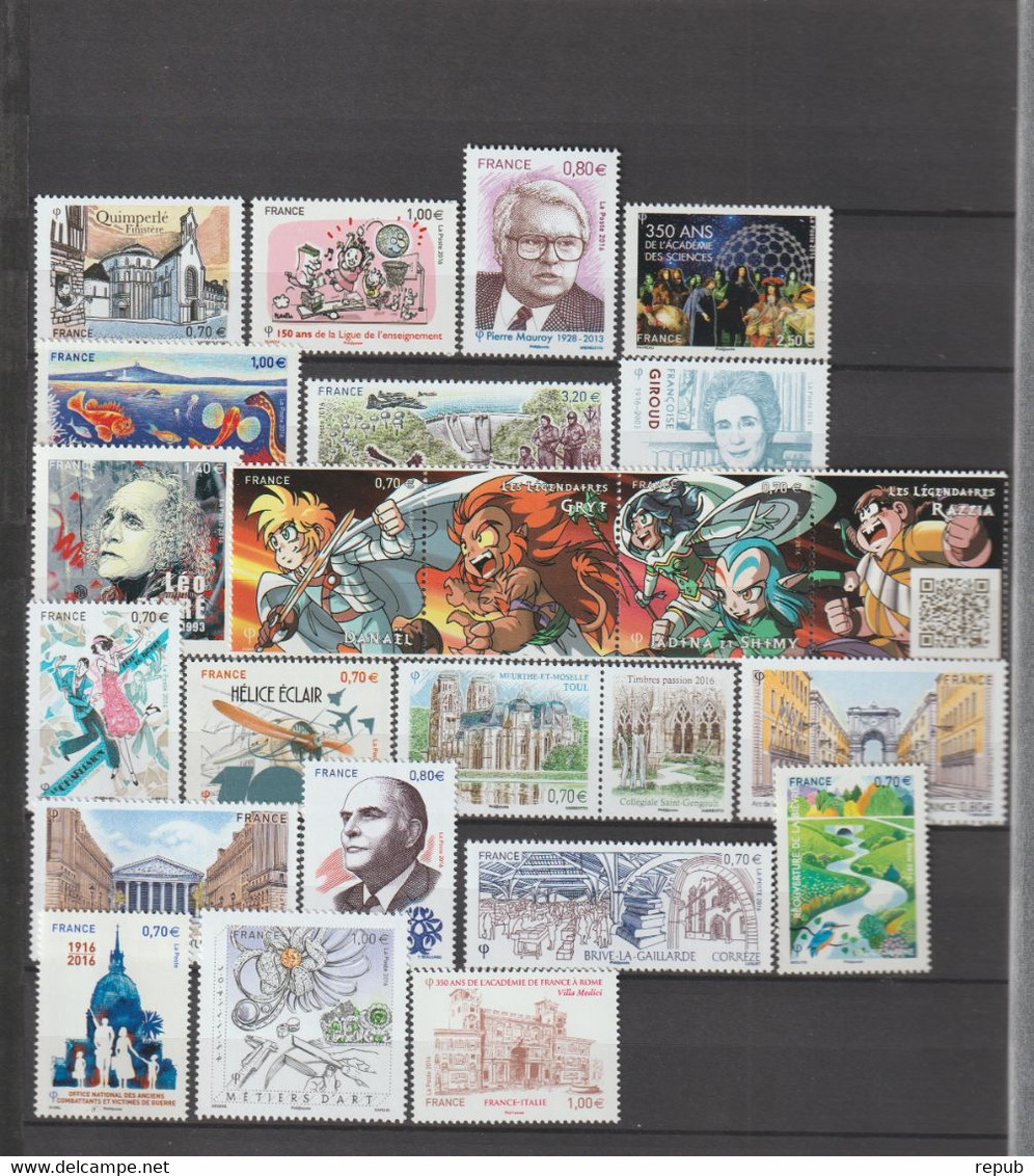 France Lot Des Timbres 2016, émission En Feuilles Faciale 61.42 Euro - Unused Stamps