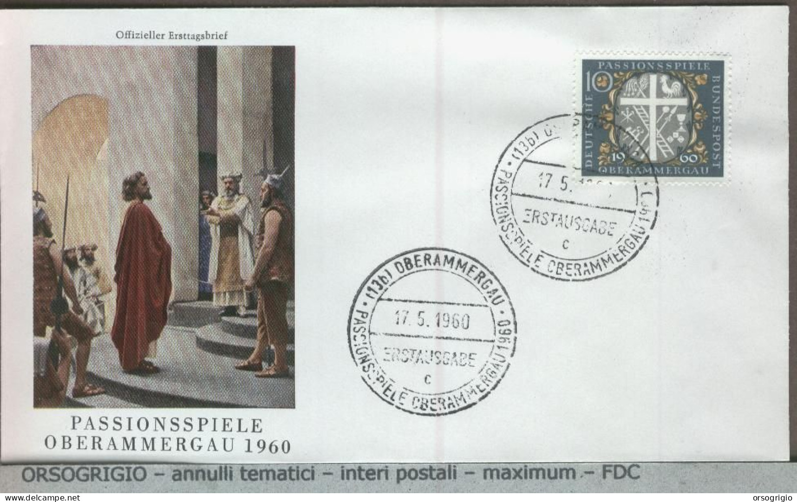 GERMANY - FDC 1960 - PASSIONSSPIELE  OBERAMMERGAU - 1948-1960