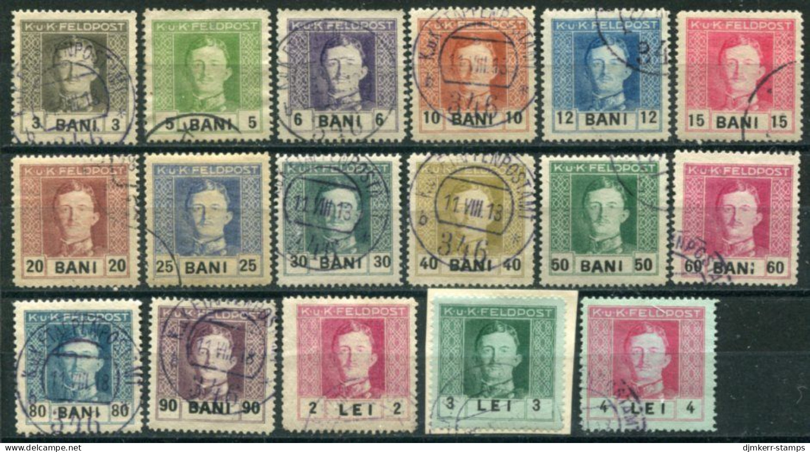 AUSTRIAN MILITARY POST In ROMANIA 1918  Karl I Definitive Set Used.. Michel 18-34 - Used Stamps