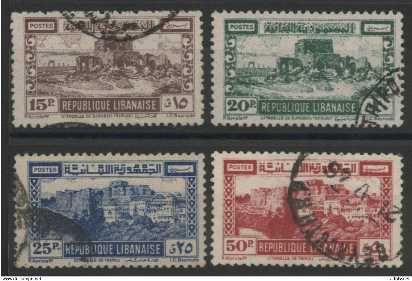 GRAND LIBAN N° 193 à 196 COTE 24 € "Citadelles", Oblitérés, TB - Usados