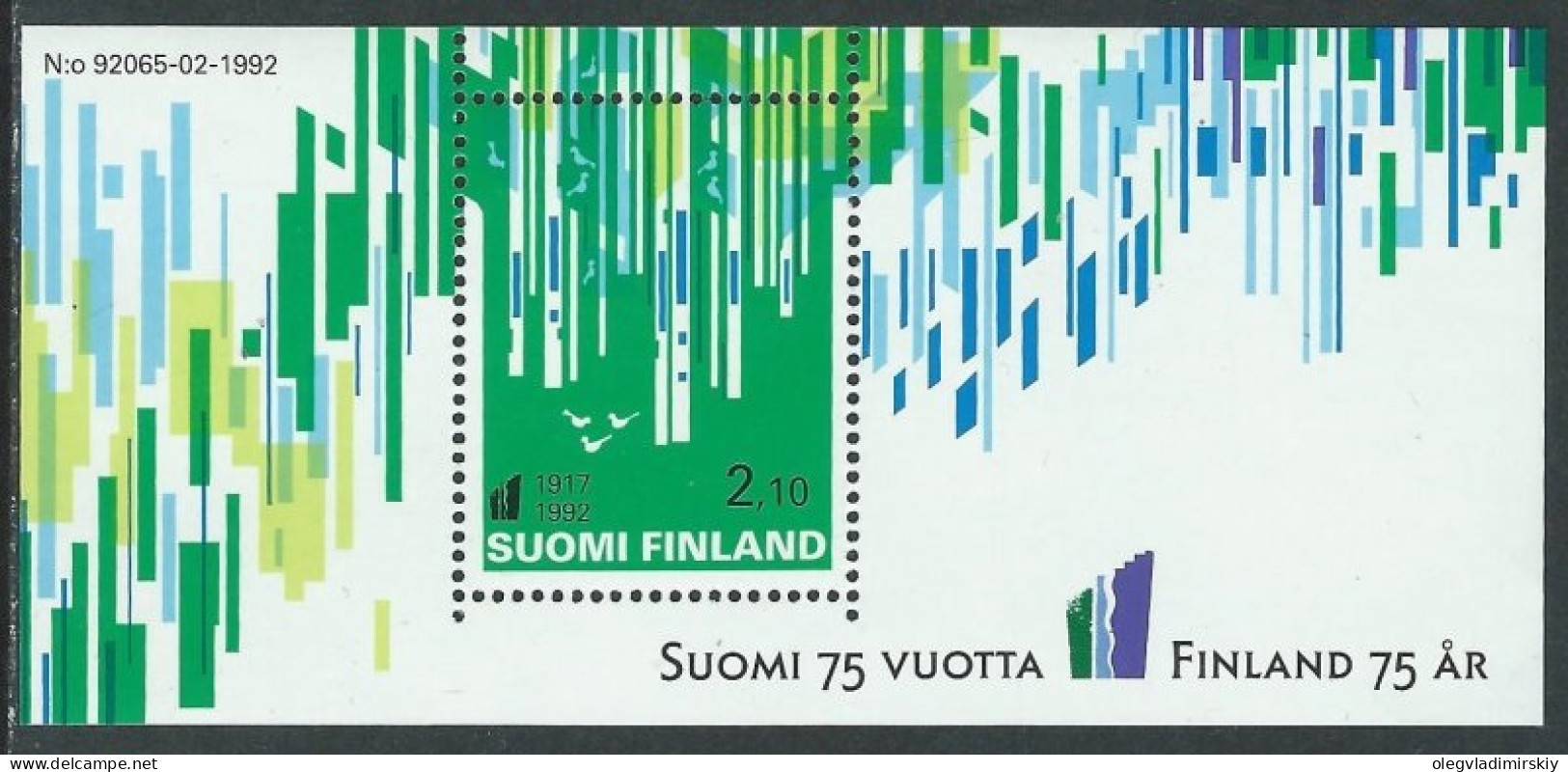 Finland Finnland Finlande 1992 Independence 75 Ann Block Mint - Blokken & Velletjes