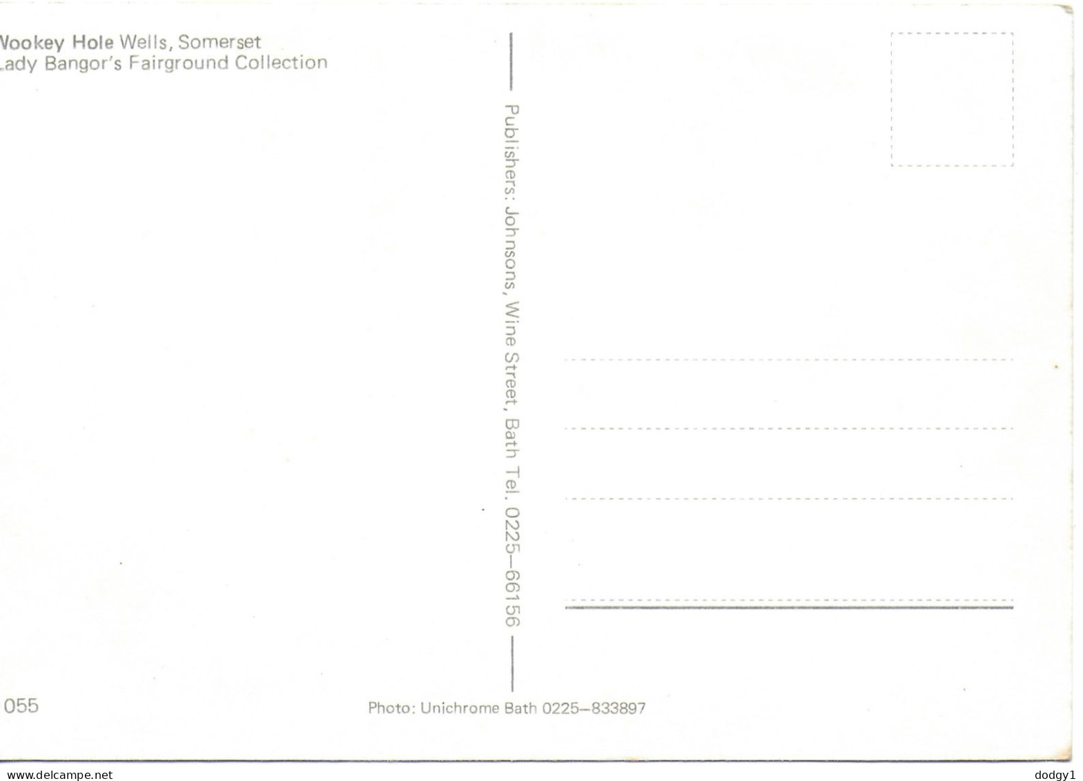 LADY BANGOR'S FAIRGROUND COLLECTION, WOOKEY HOLE, WELLS, SOMERSET, ENGLAND. UNUSED POSTCARD   Zf2 - Wells