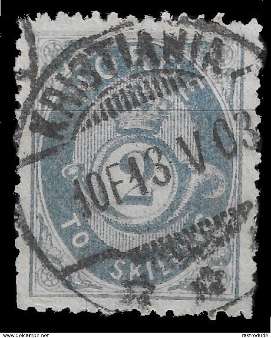 1872 NORWAY 2Sk Graublau. Mi.Nr. 17b. Cat €200 - Gebruikt