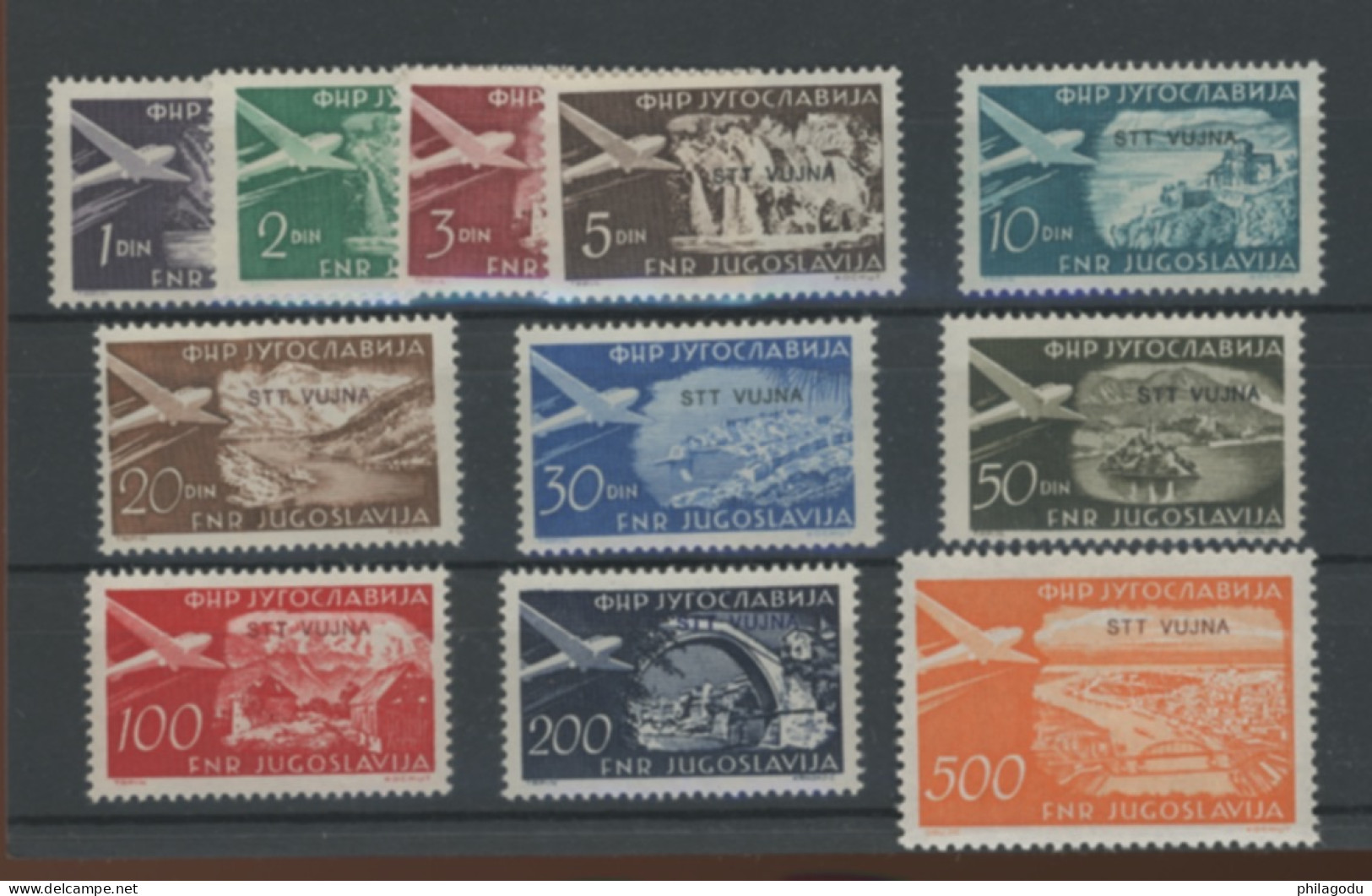 Trieste YU. Yv. Avions 21-31 * *. Cote 60,- €.  Postfrich - Mint/hinged