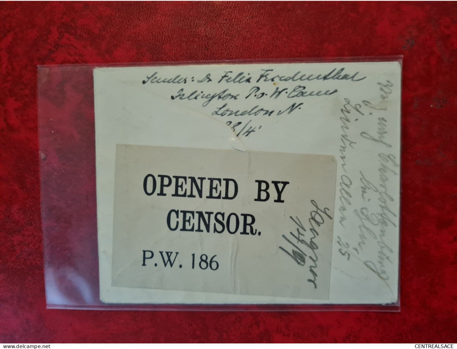 LETTRE 1916 LONDON PRISONERS OF WAR POUR CHARLOTTENBURG OPENED BY CENSOR P.W. 186 - Other & Unclassified