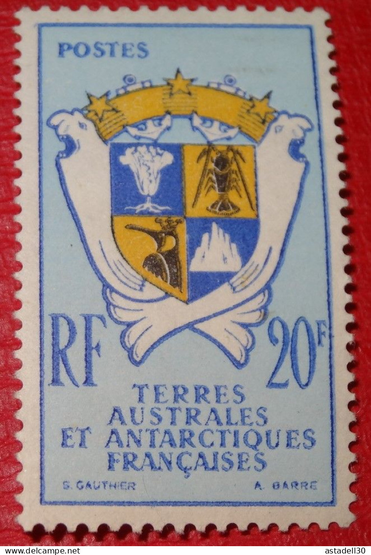 TAAF 1959 Definitive / Coat Of Arms 20F 1v ** Mnh .............. CL1-6-1b - Neufs