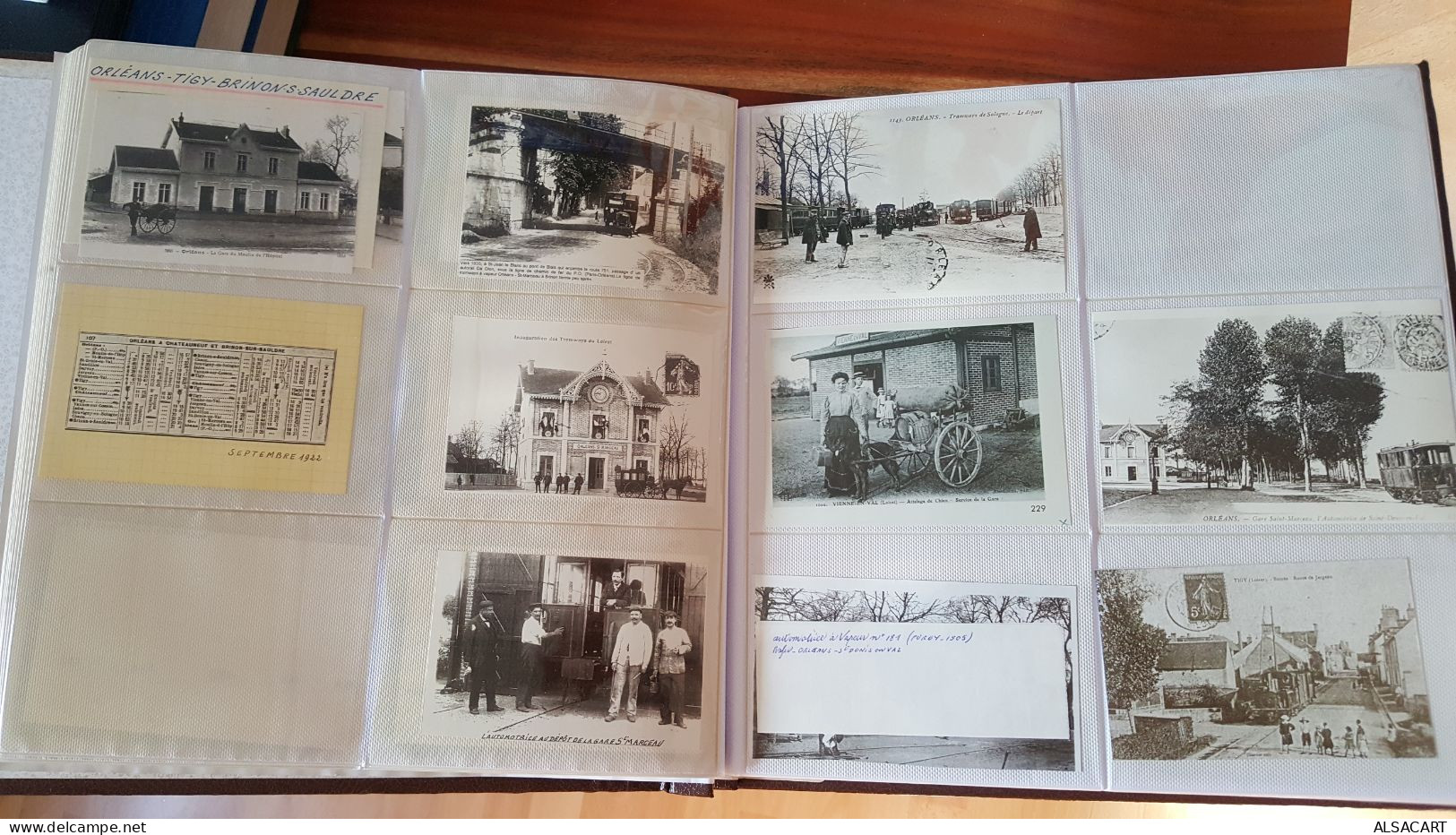 album avec plus de 300 documents , photos , cartes postales , photocopies chemin de fer , dep 18,36,45