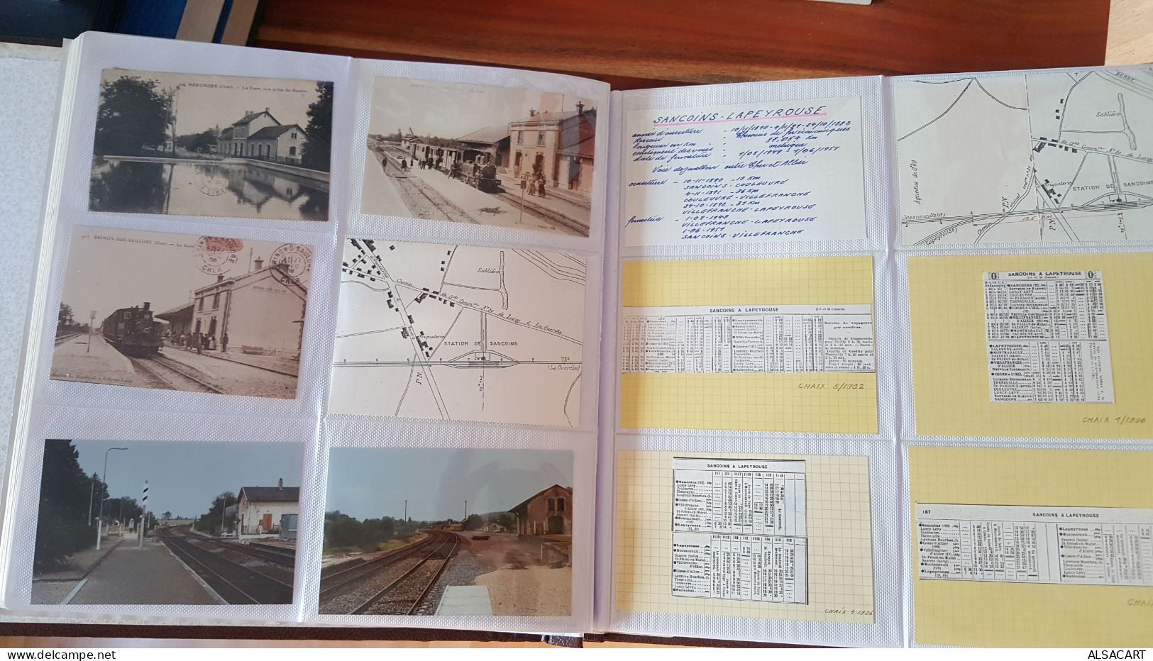 album avec plus de 300 documents , photos , cartes postales , photocopies chemin de fer , dep 18,36,45