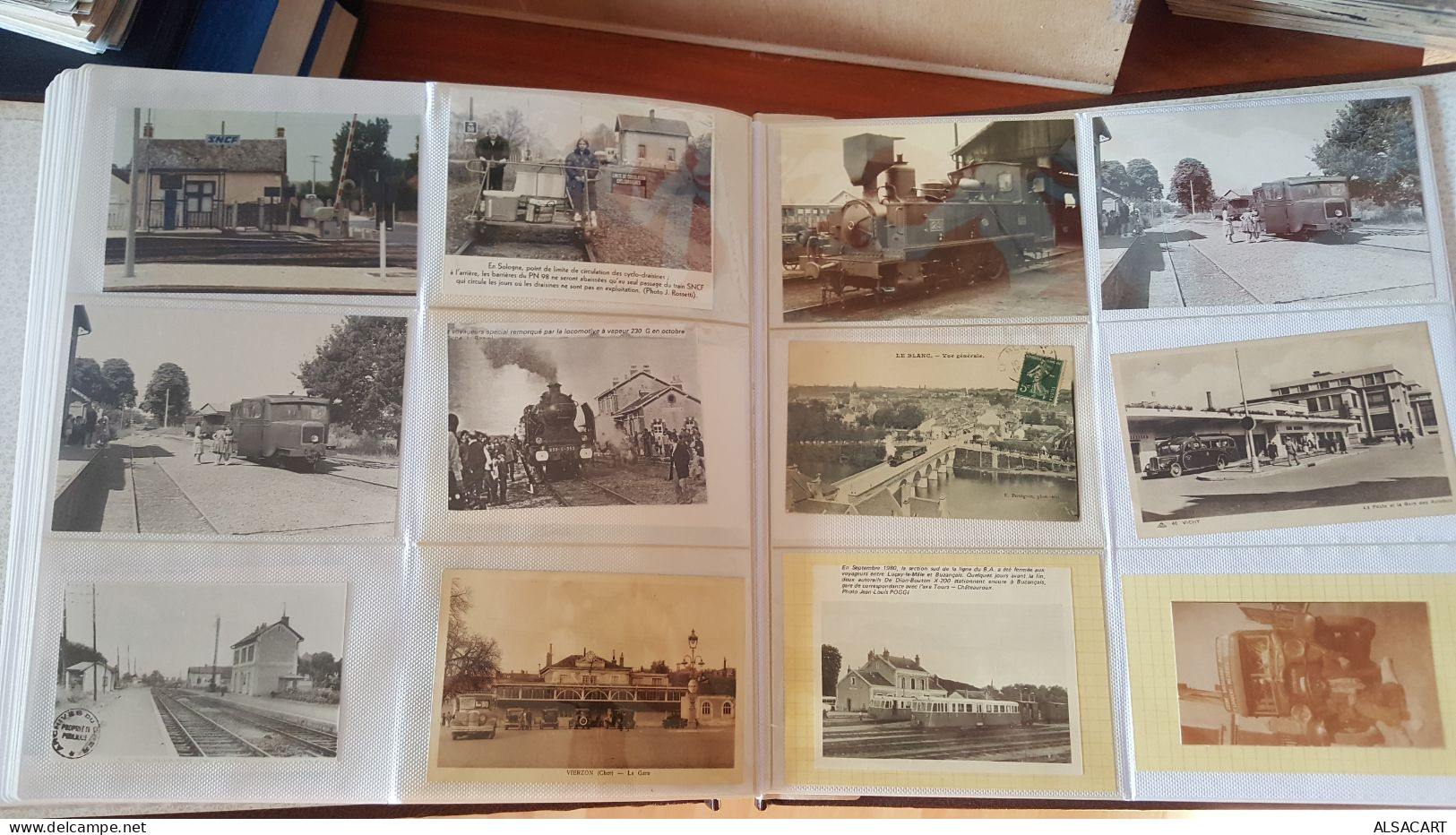 album avec plus de 300 documents , photos , cartes postales , photocopies chemin de fer , dep 18,36,45