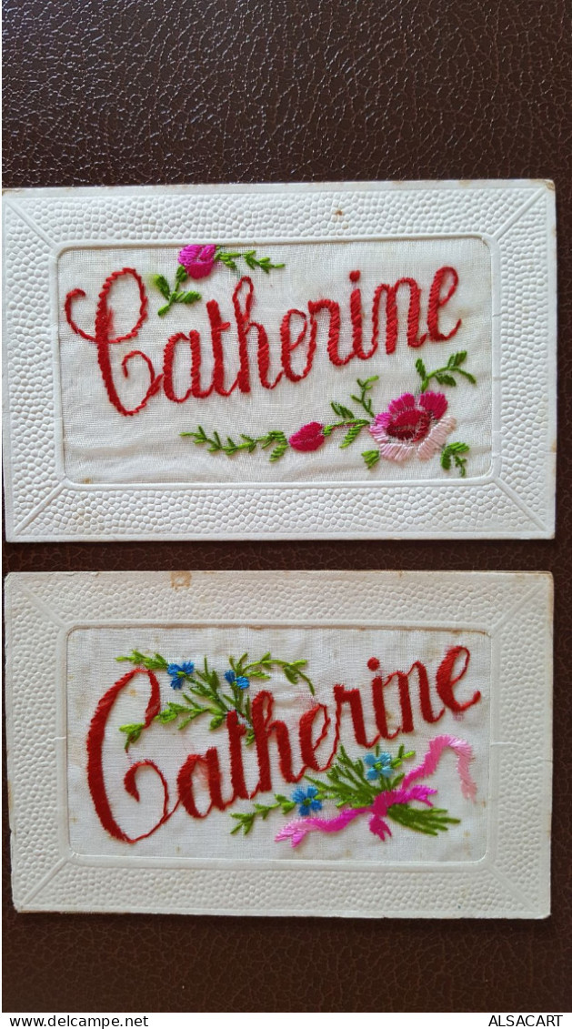 2 Cartes Brodées , Catherine - Bestickt