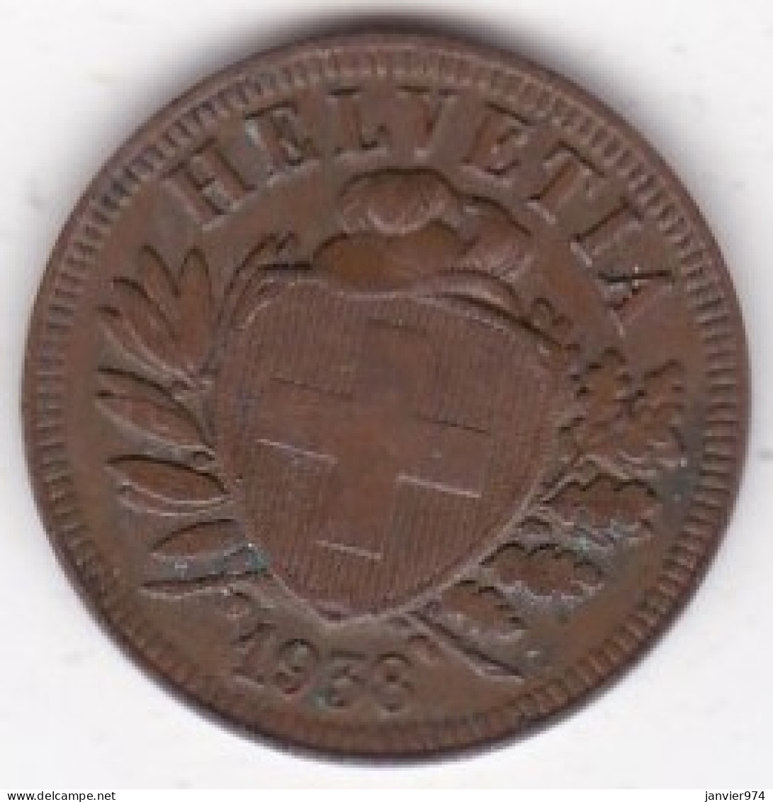 Suisse 2 Rappen 1938 En Bronze , KM# 4.2a - 2 Centimes / Rappen