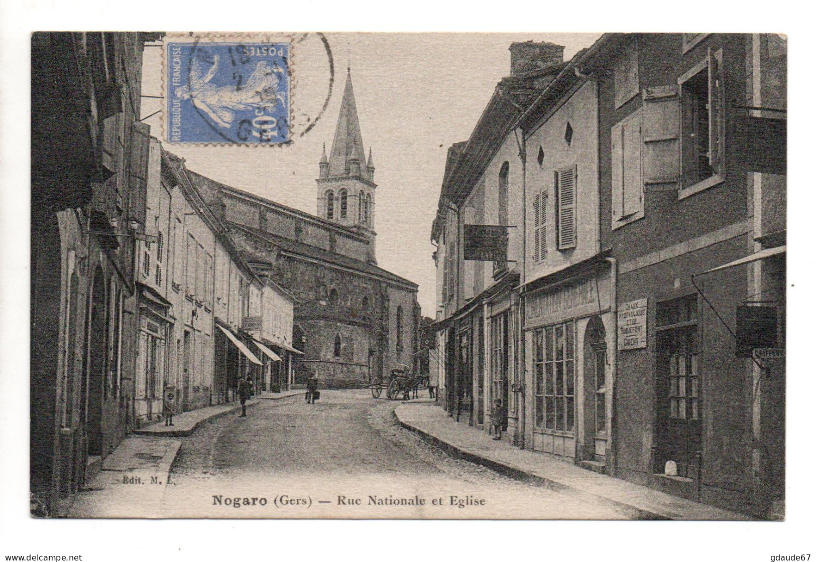 NOGARO (32) - RUE NATIONALE ET EGLISE - Nogaro