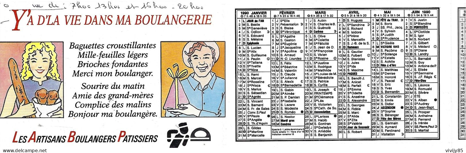 79 - St PIERRE DES ECHAUBROGNES - T.Beau Petit Calendrier De La Boulangerie Patisserie Bourget Philippe Rue St Pierre - Small : 1981-90