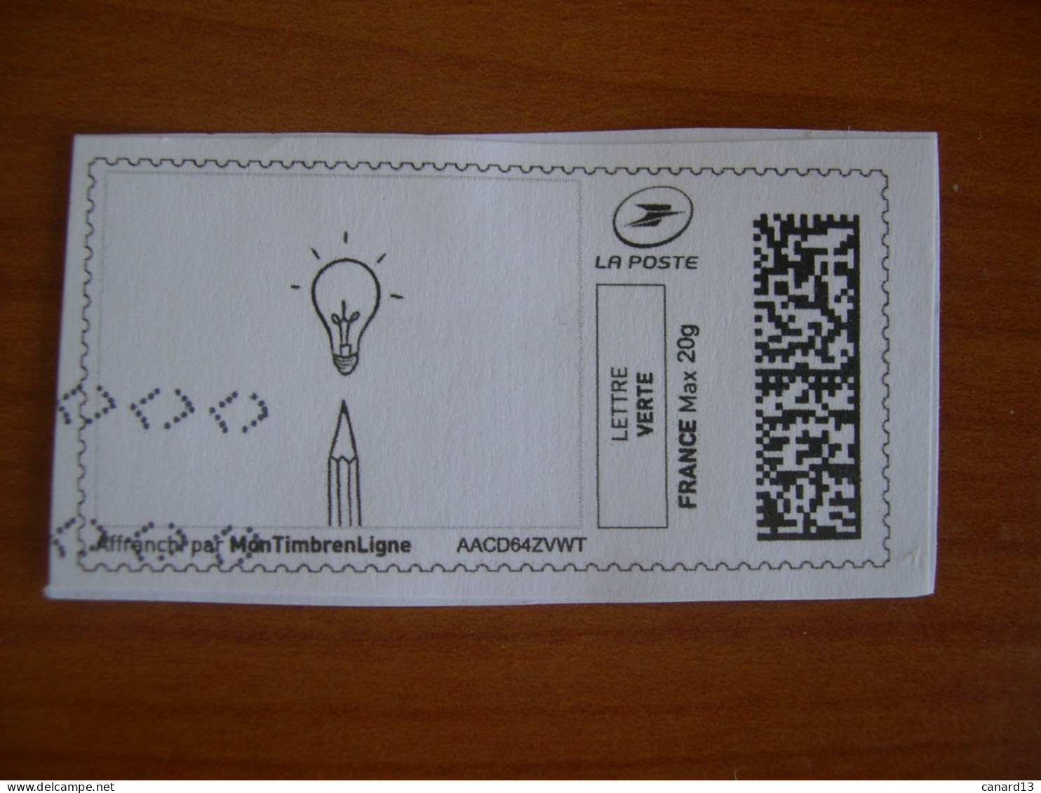 France Montimbrenligne Sur Fragment Crayon Ampoule - Druckbare Briefmarken (Montimbrenligne)