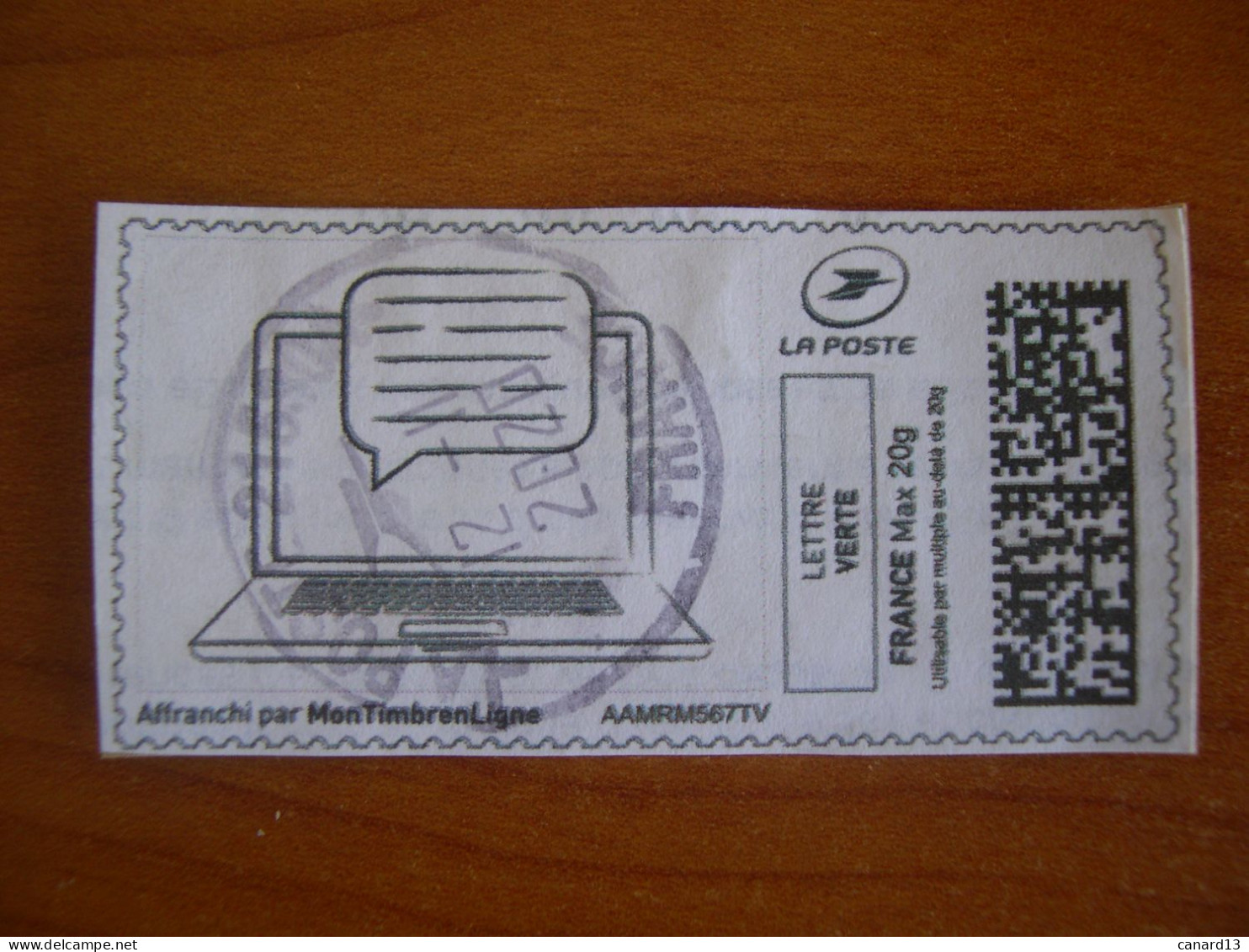 France Montimbrenligne Sur Fragment Ordinateur Cad - Druckbare Briefmarken (Montimbrenligne)