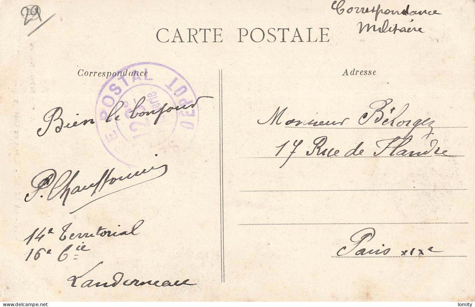 29 La Roche Maurice Ruines Du Chateau CPA Cachet Militaire 128 Regiment Infanterie Service Postal - La Roche-Maurice