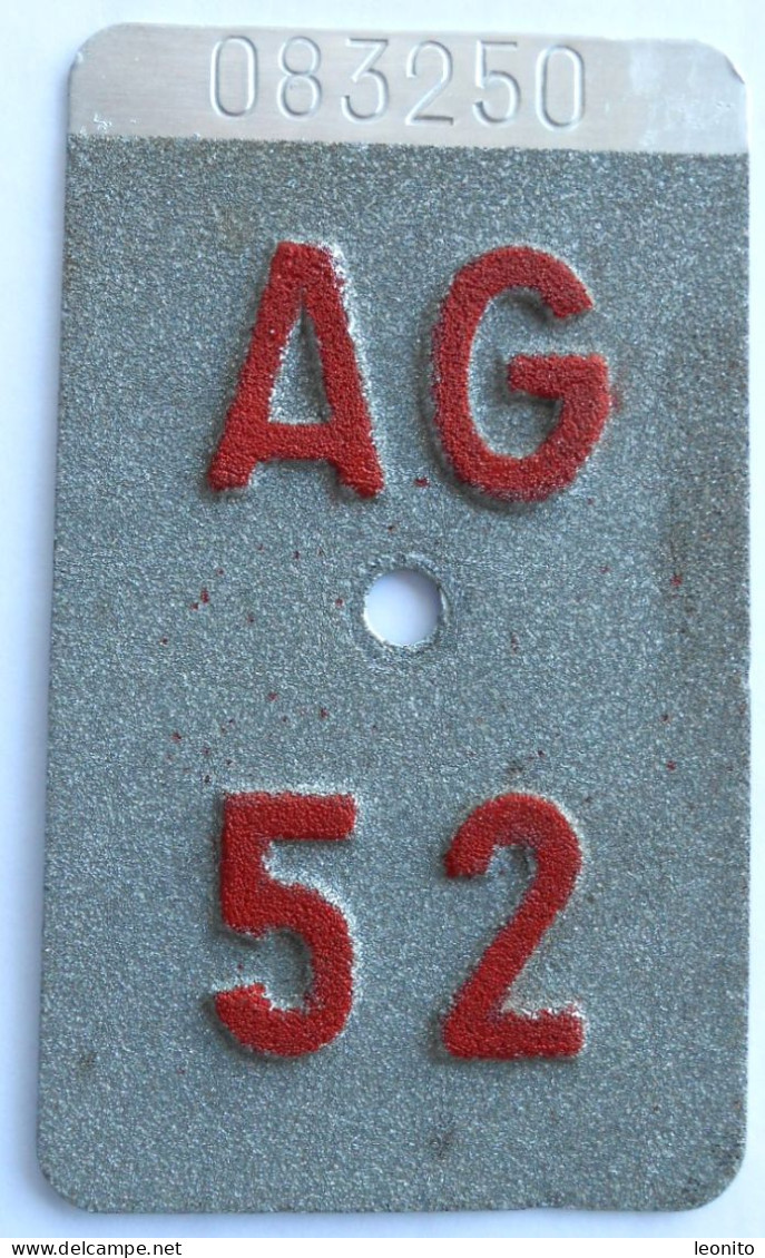 Velonummer Aargau AG 52 - Placas De Matriculación