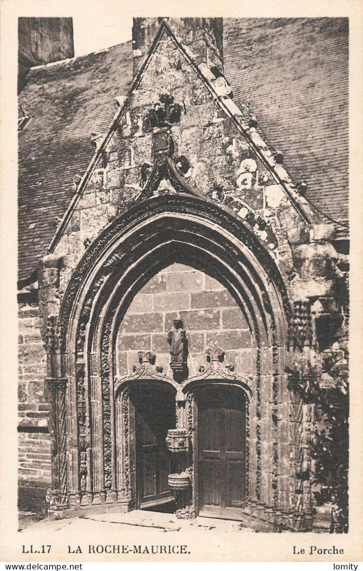 déstockage lot 14 CPA cartes postales La Roche Maurice Bretagne église ossuaire porche jubé vitrail ruines chateau