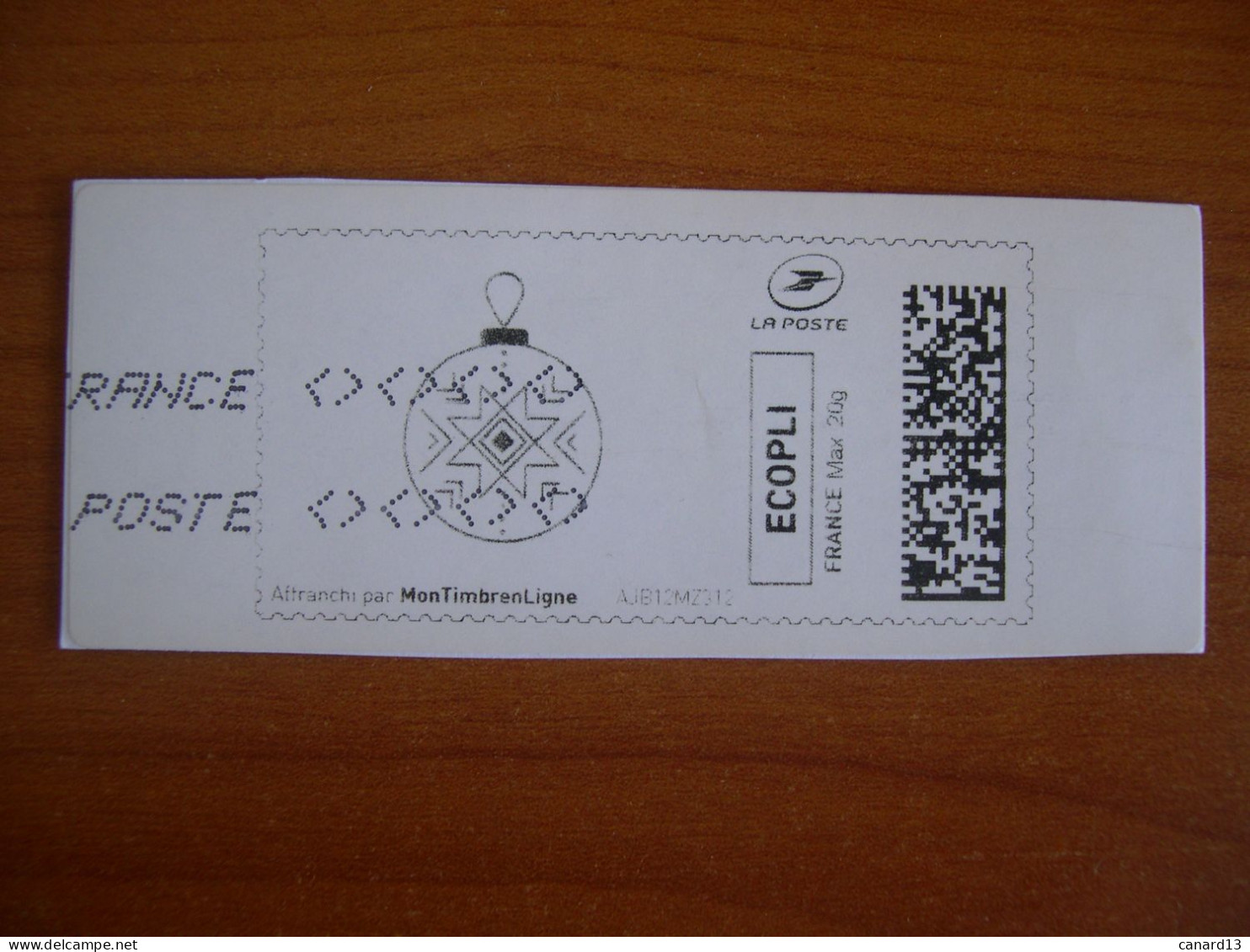 France Montimbrenligne Sur Fragment Boule Imprimée - Druckbare Briefmarken (Montimbrenligne)