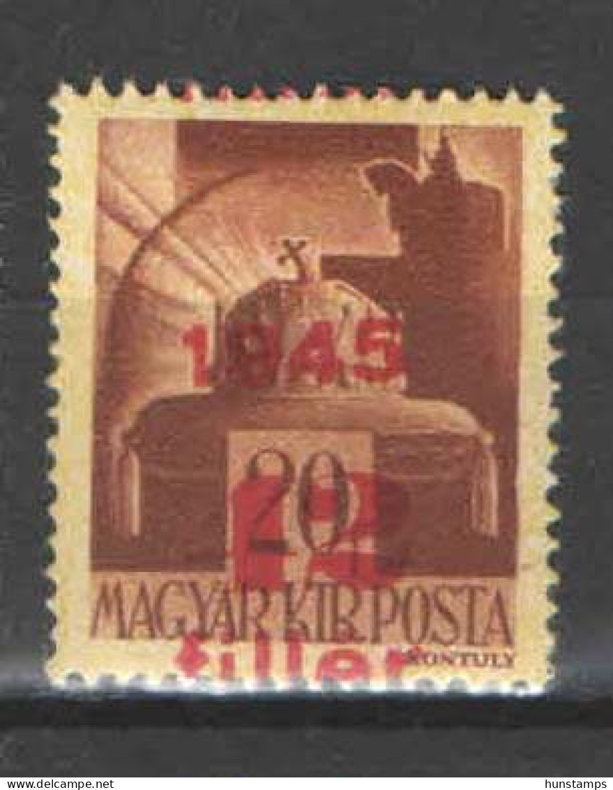 Hungary 1945. ERROR: Assistant Stamp, 42 Filler With Overprint Dislocation MNH (**) - Varietà & Curiosità