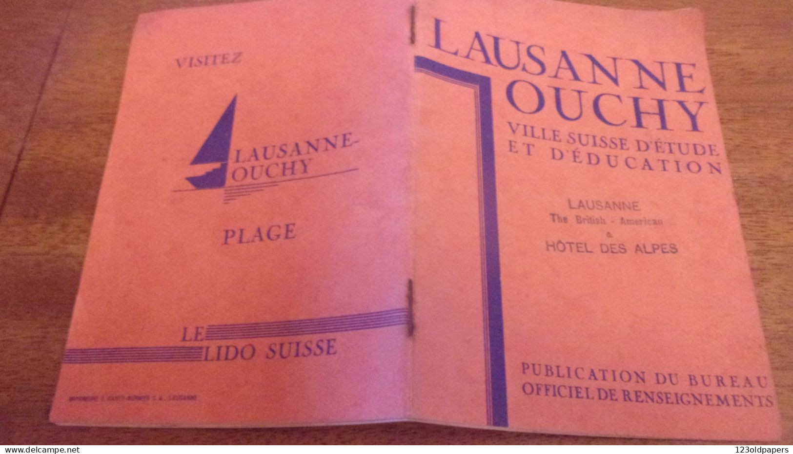 SUISSE LAUSANNE OUCHY VILLE SUISSE D EDUCATION ET D ETUDE - Toeristische Brochures