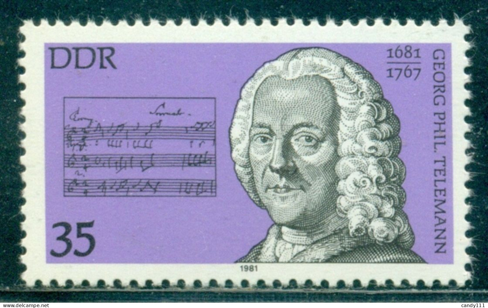 1981 Georg Philipp Telemann,german Composer,music,DDR,2606,MNH - Karl Marx