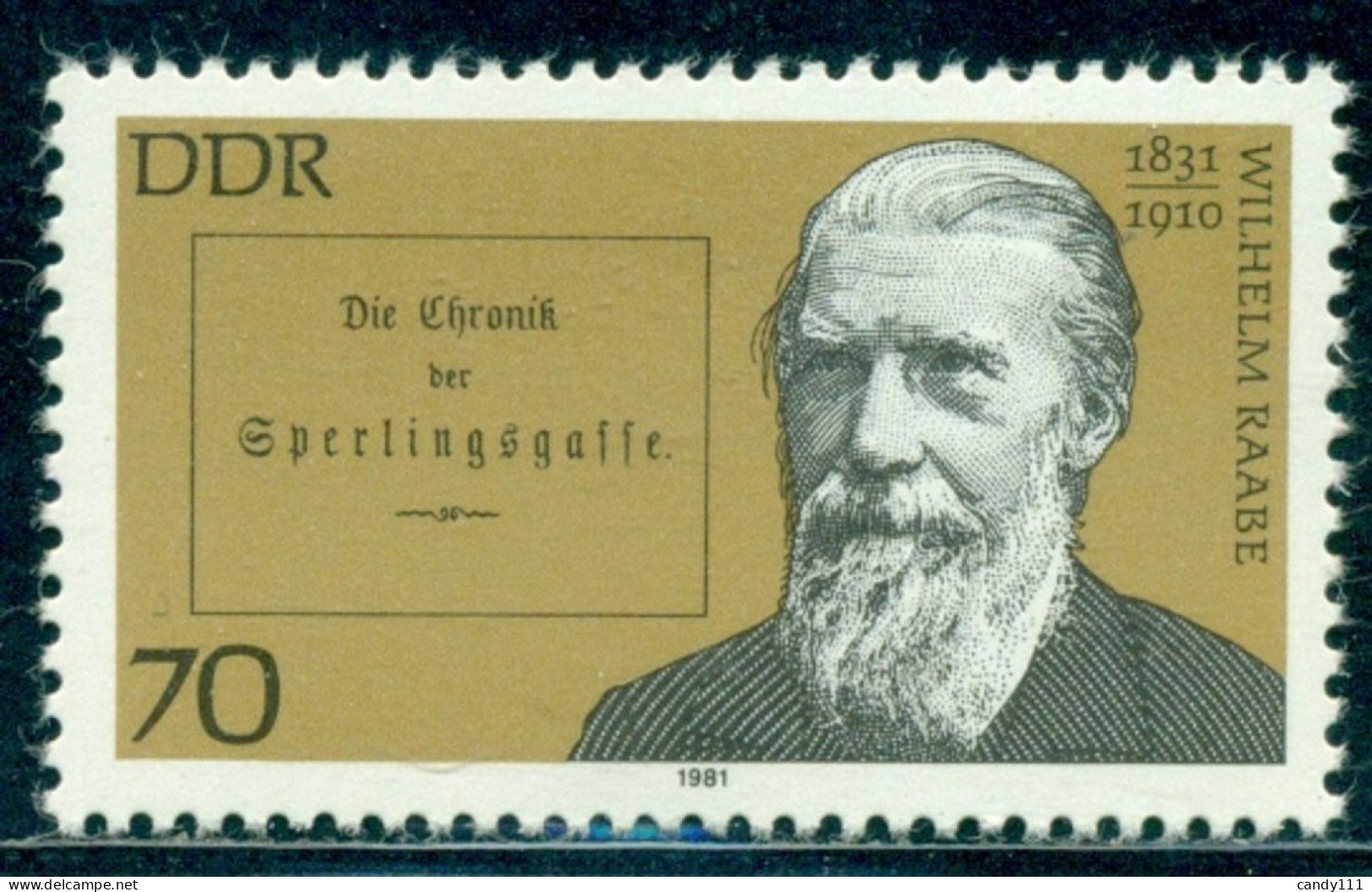 1981 Wilhelm Raabe,german Writer,The Chronicle Of Sparrow Lane/1857,DDR,2608,MNH - Karl Marx