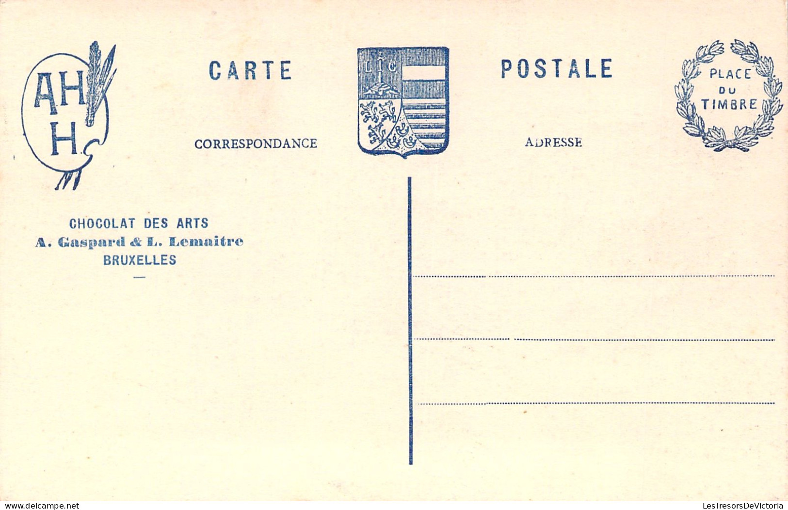 BELGIQUE - Ans - La Gare Intérieur - Chemin De Fer - Wagons - Chocolat Des Arts Gaspard Lemaitre  Carte Postale Ancienne - Ans