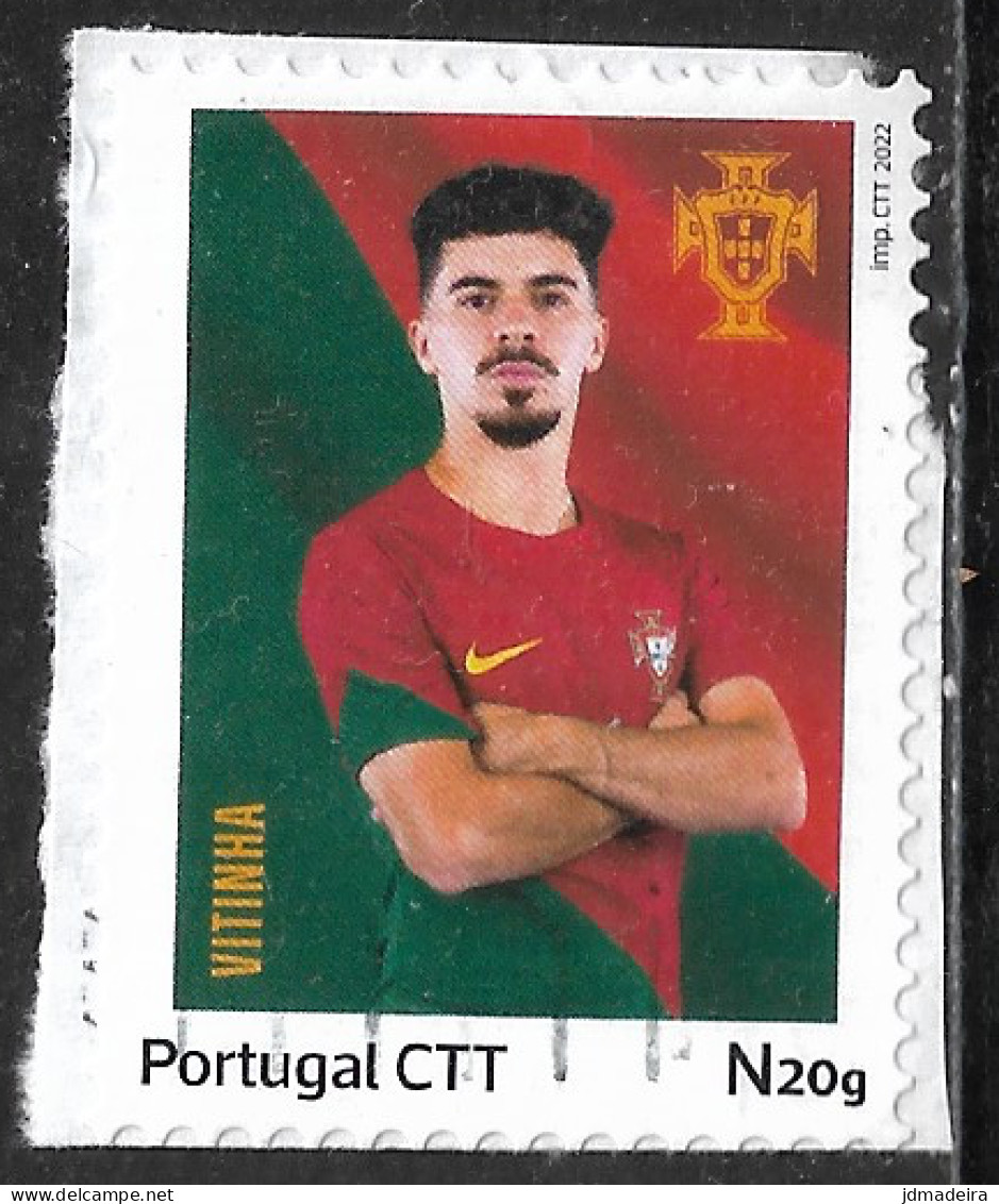 Portugal N Value Soccer Stamp On Paper - Gebraucht