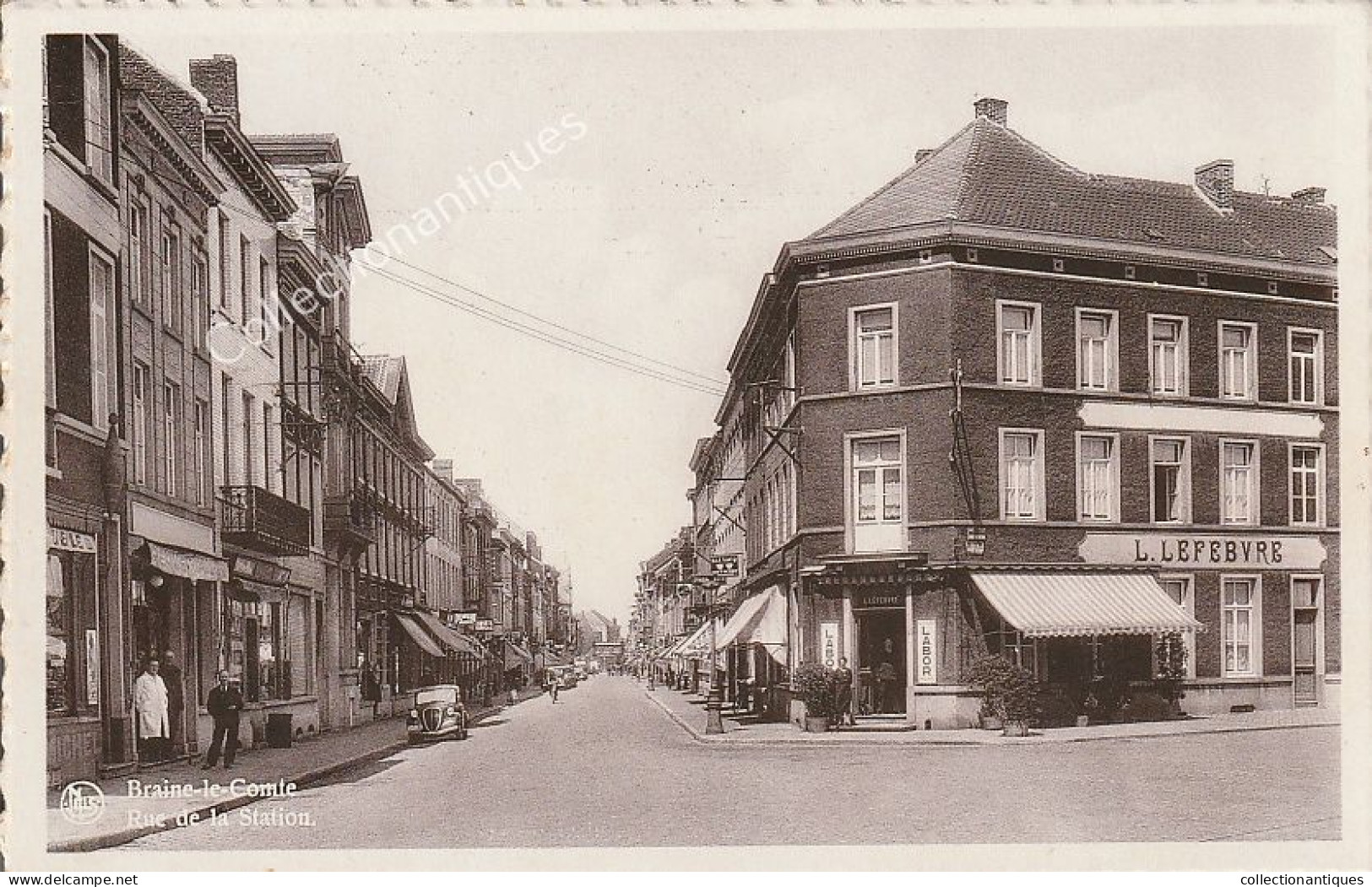 Carte Photo Braine-le-Comte - Rue De La Station - Non Circulée - Divisée - Braine-le-Comte