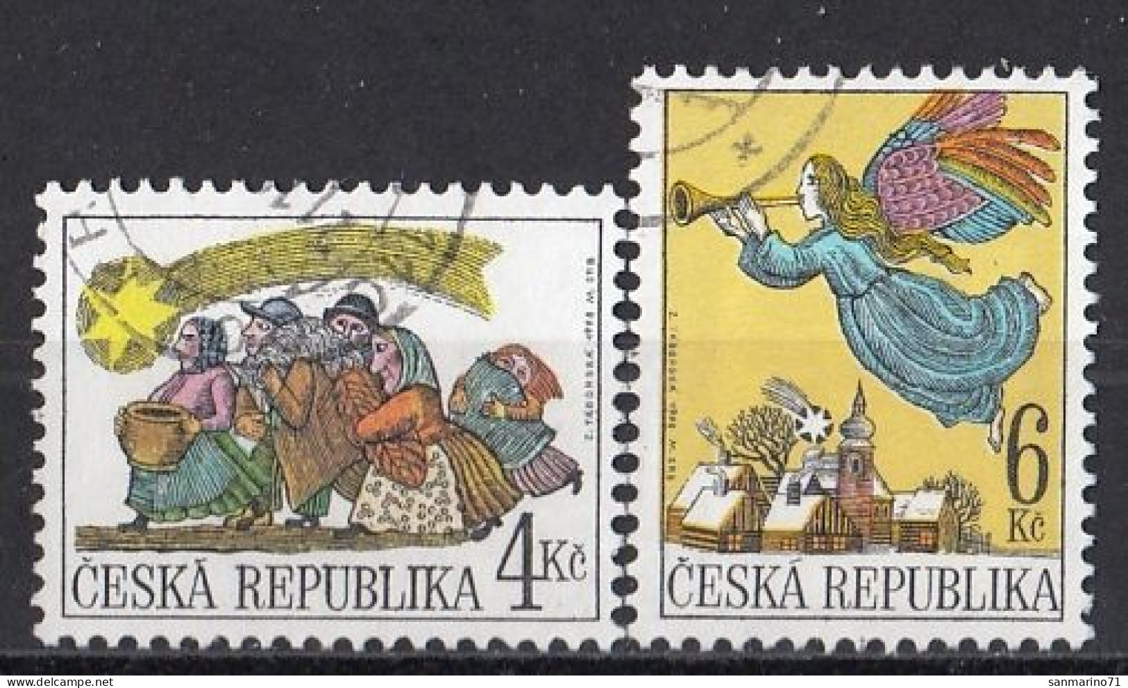 CZECH REPUBLIC 197-198,used,falc Hinged,Christmas 1998 - Used Stamps