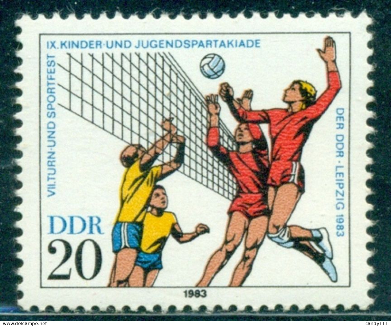 1983 Volleyball,Children And Youth Spartakiade,sport,DDR,2815,MNH - Volley-Ball