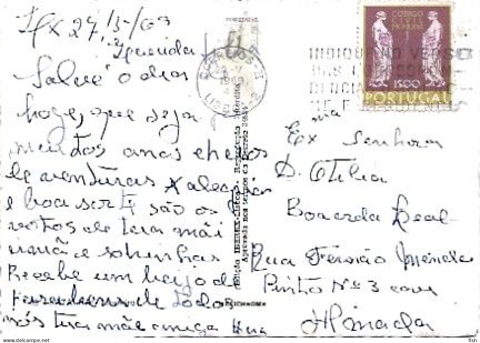 Portugal & Marcofilia, Batalha, Batalha, Monastery, Lisbon To Almada 1969 (62) - Storia Postale