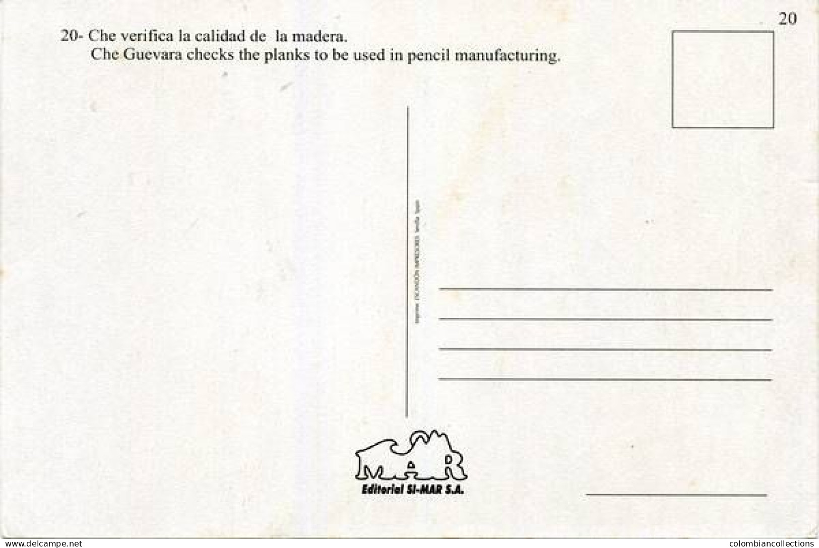 Lote PEP1554, Cuba, Postal, Si-Mar, 20, Che Guevara, Calidad, Dirty Back - Tarjetas – Máxima