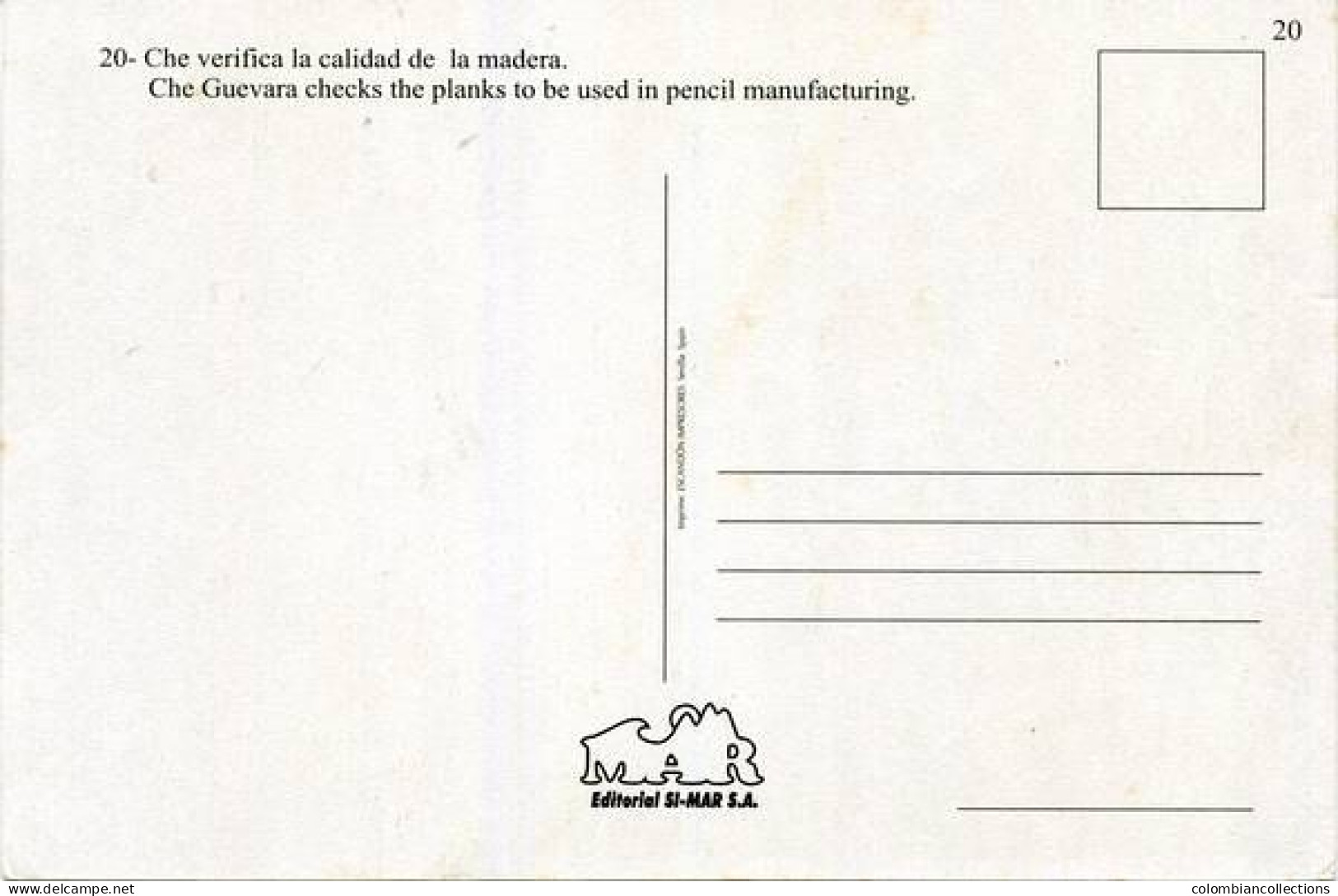 Lote PEP1554, Cuba, Postal, Si-Mar, 20, Che Guevara, Calidad, Dirty Back - Maximumkarten