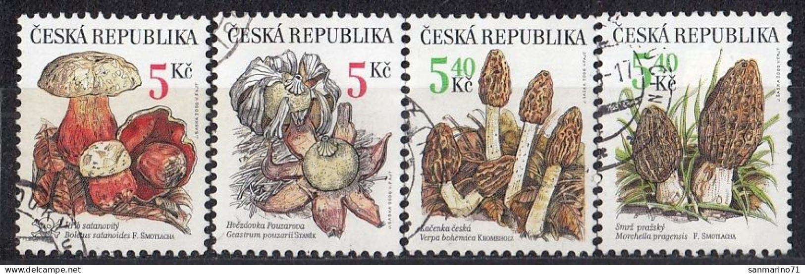 CZECH REPUBLIC 260-263,used,falc Hinged,mushrooms - Oblitérés