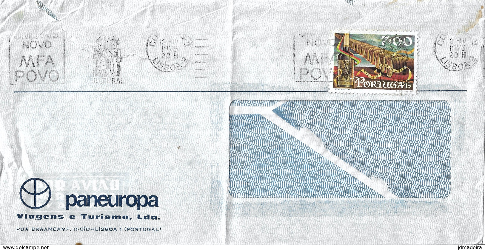 Portugal Cover With UM PAÍS NOVO MFA POVO Cancel - Storia Postale