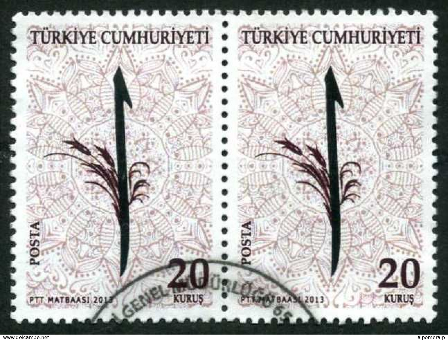 Türkiye 2013 Mi 3997 [Pair] Calligraphy, Letters (Alphabet) - Usados