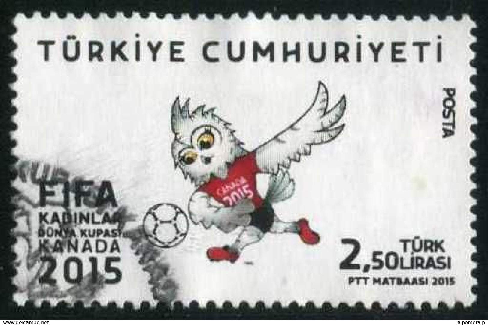 Türkiye 2015 Mi 4189 Football (Soccer), Mascots, Sports | Stylized Animals | FIFA Women's World Cup Canada - Gebruikt