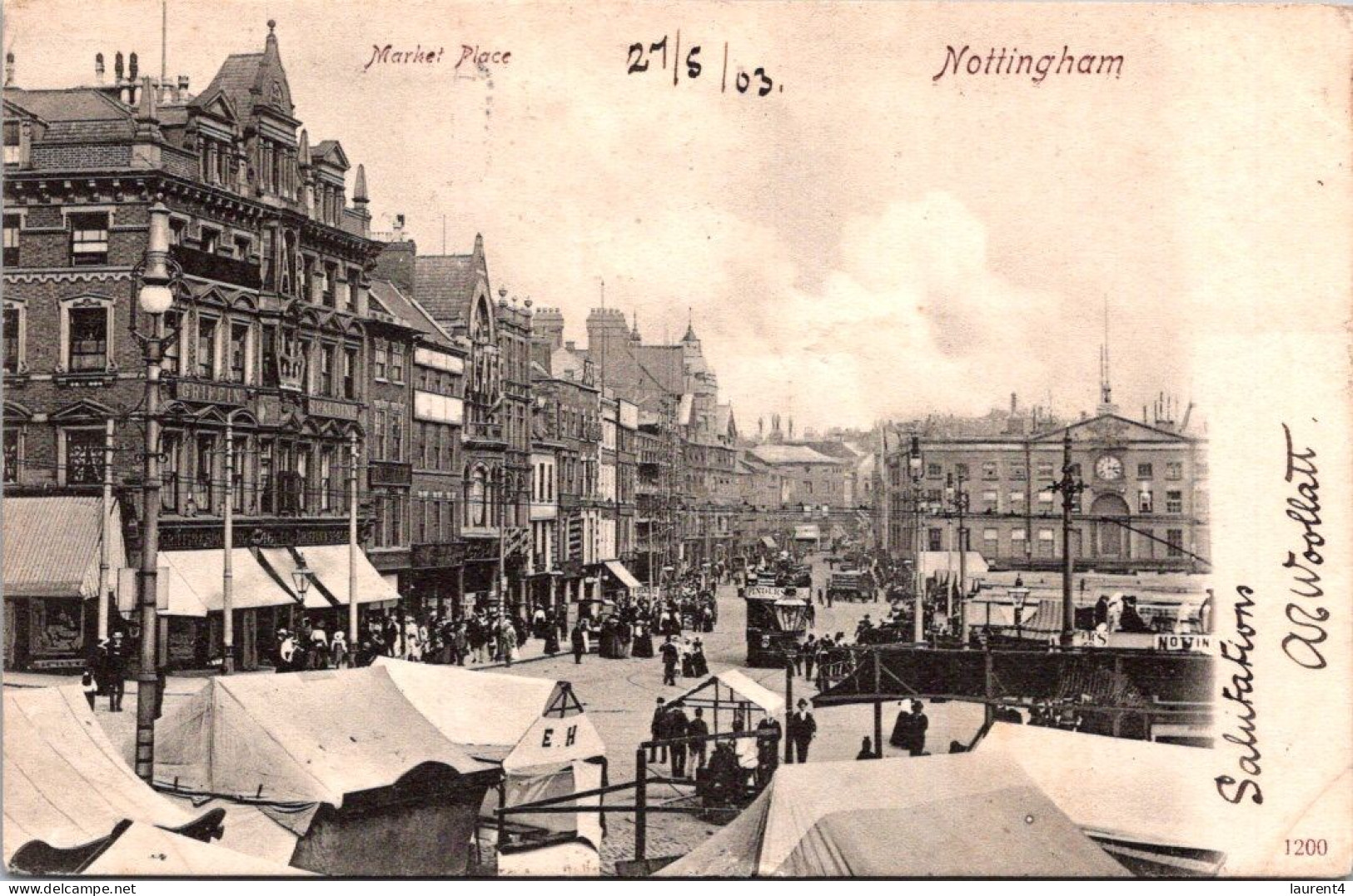 8-9-2023 (4 T 31) B/w - VERY OLD - UK England - Notthingham (osted To France 1903) - Nottingham