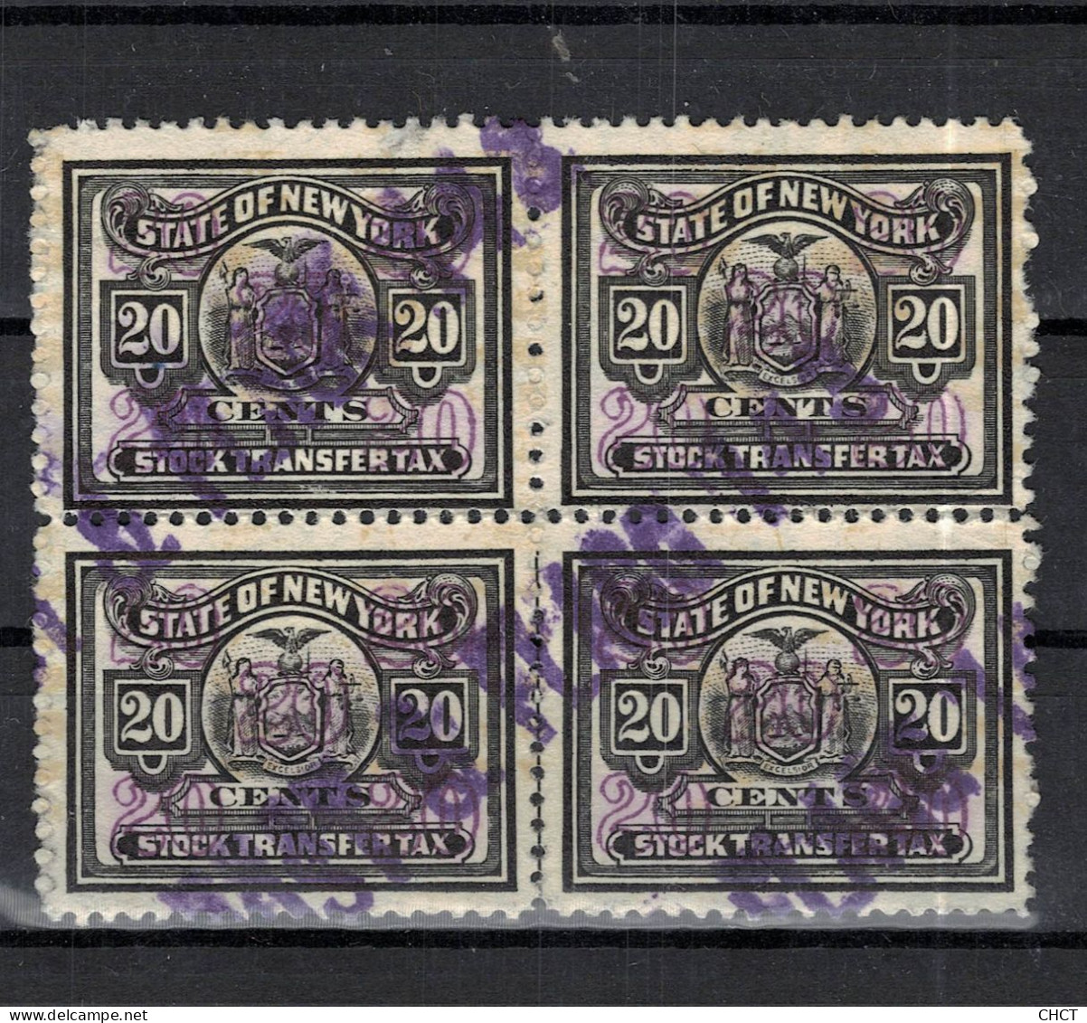 CHCT26 - State Of New York, Stock Transfer Tax Stamp, Block Of 4, America - Unclassified