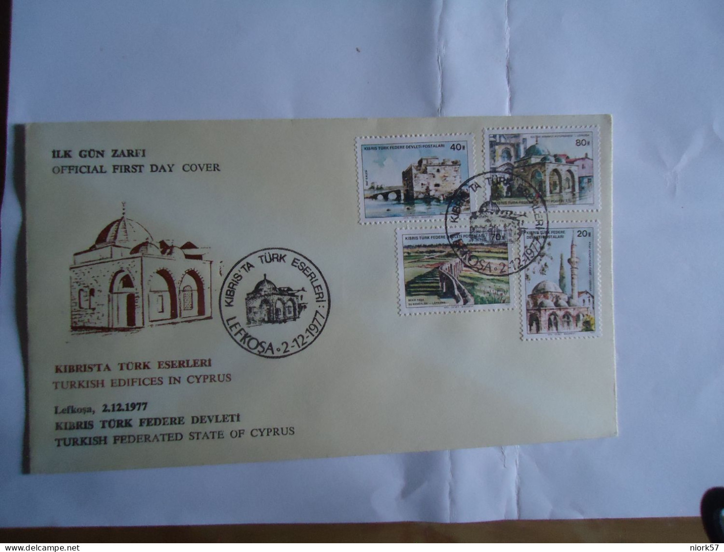 TURKEY CYPRUS  FDC  1977 MONUMENTS - Sonstige & Ohne Zuordnung