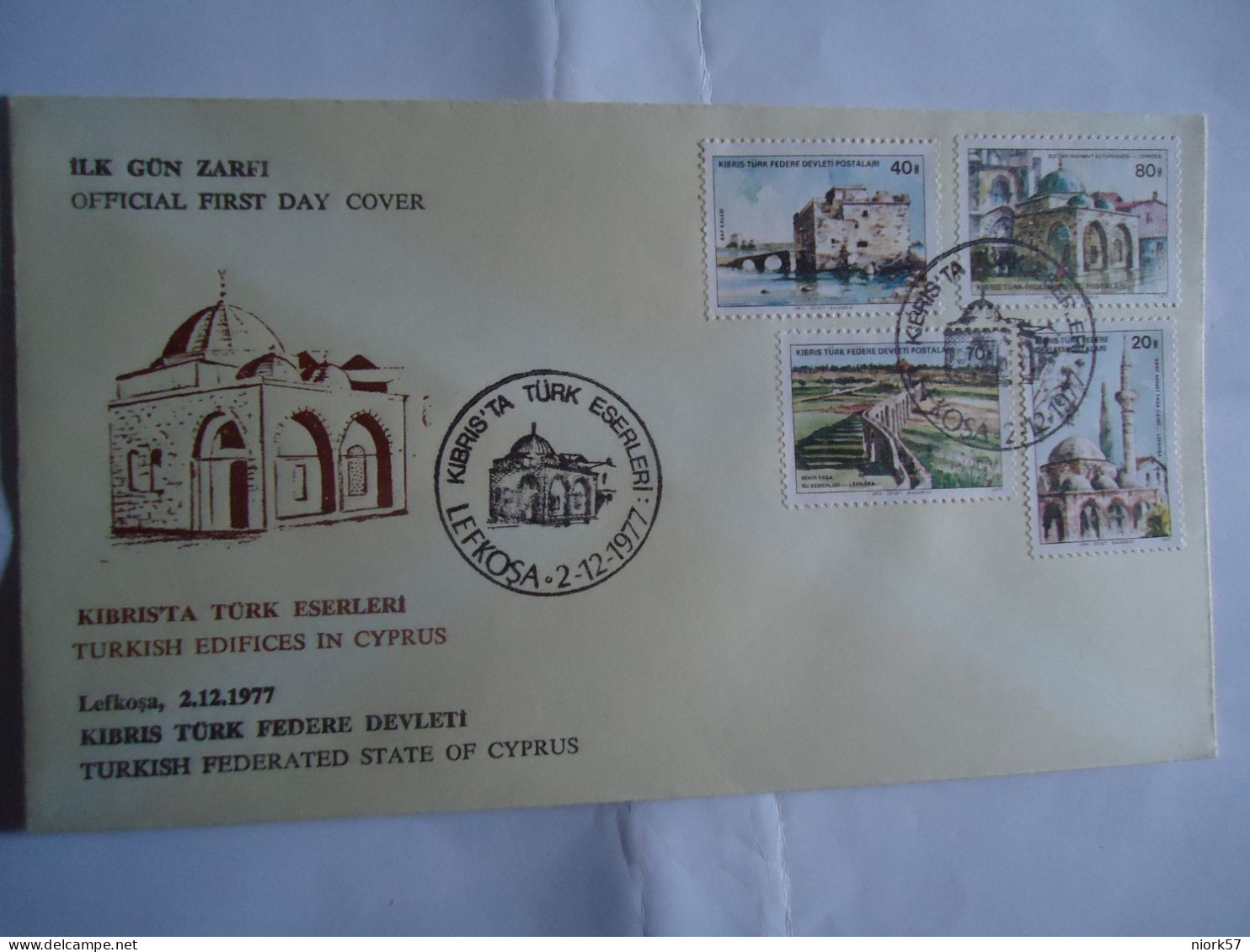 TURKEY CYPRUS  FDC  1977 MONUMENTS - Altri & Non Classificati